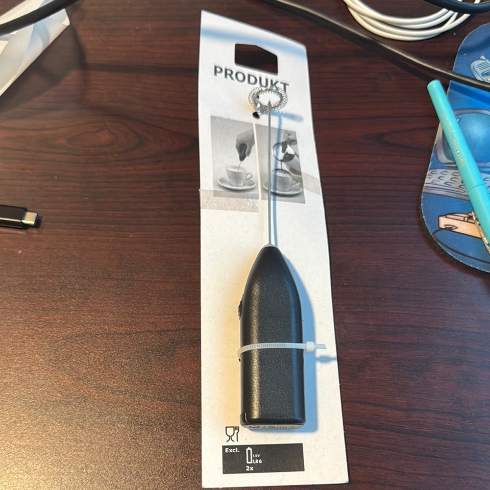 Black Handheld Milk Frother